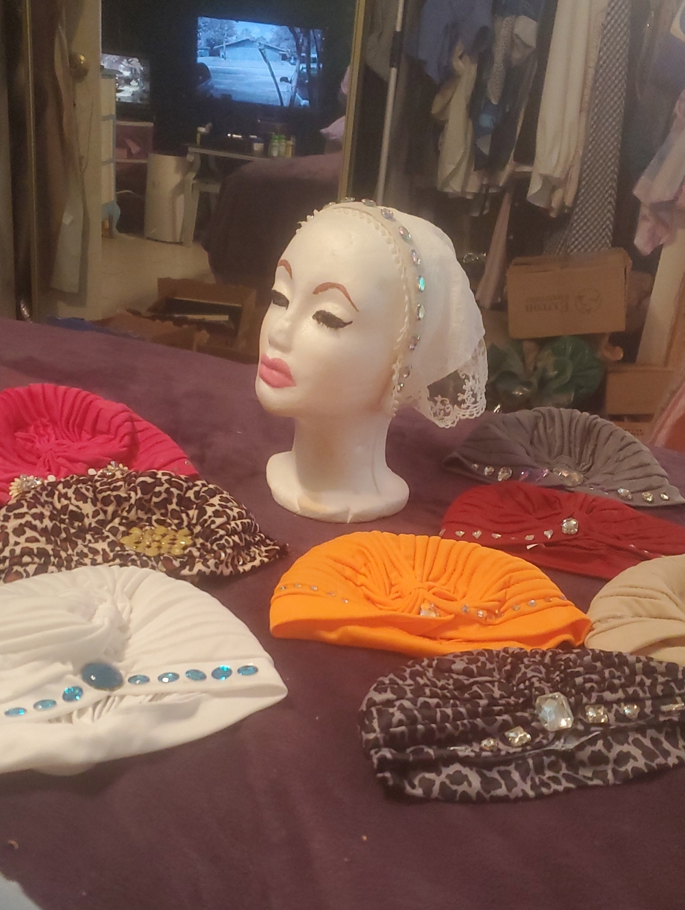Women’s Embellished Turban Headwrap - White (9)